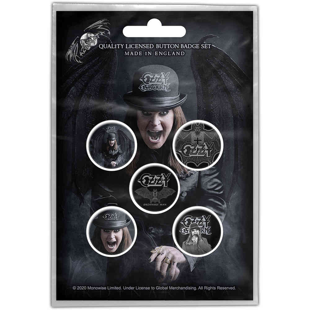 Ozzy Osbourne - Ordinary Man Badge/button - Set van 5 - Multicolours